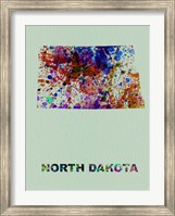 North Dakota Color Splatter Map Fine Art Print
