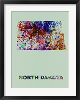 North Dakota Color Splatter Map Fine Art Print