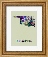 Oklahoma Color Splatter Map Fine Art Print
