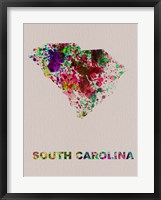 South Carolina Color Splatter Map Fine Art Print