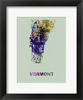 Vermont Color Splatter Map Fine Art Print