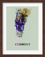 Vermont Color Splatter Map Fine Art Print