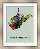 West Virginia Color Splatter Map Fine Art Print