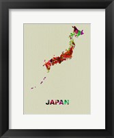Japan Color Splatter Map Fine Art Print