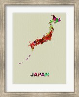 Japan Color Splatter Map Fine Art Print