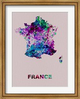 France Color Splatter Map Fine Art Print