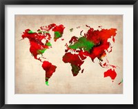 World Watercolor Map 4 Fine Art Print