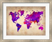 World Watercolor Map 5 Fine Art Print