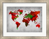 World Watercolor Map 11 Fine Art Print