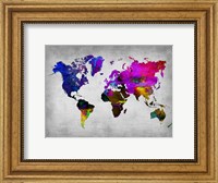 World Watercolor Map 13 Fine Art Print