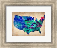 USA Watercolor Map 3 Fine Art Print