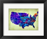 USA Watercolor Map 5 Fine Art Print