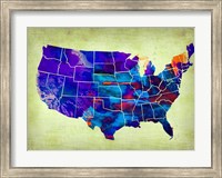USA Watercolor Map 5 Fine Art Print