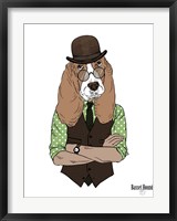 Basset Hound In Retro Style Fine Art Print