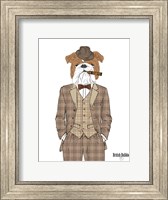 British Bulldog In Tweed Suit Fine Art Print