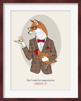 Fox Man In Pin Suit Fine Art Print