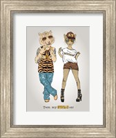 Tiger And Leopard In Swag Style Fine Art Print