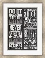 Motivational Set Black Fine Art Print