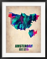 Amsterdam Watercolor Map Fine Art Print