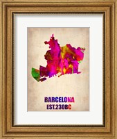 Barcelona Watercolor Map Fine Art Print