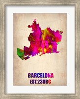 Barcelona Watercolor Map Fine Art Print