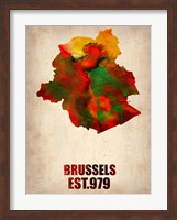 Brussels Watercolor Map Fine Art Print