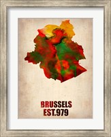 Brussels Watercolor Map Fine Art Print