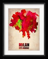 Milan Watercolor Map Fine Art Print