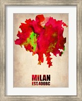 Milan Watercolor Map Fine Art Print