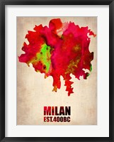 Milan Watercolor Map Fine Art Print