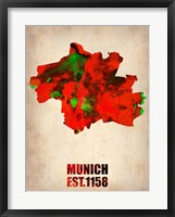 Munich Watercolor Map Fine Art Print