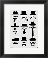 Hats and Mustaches 1 Fine Art Print