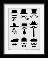 Hats and Mustaches 1 Fine Art Print