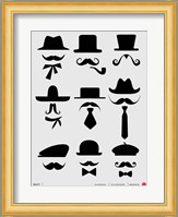 Hats and Mustaches 1 Fine Art Print