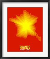 France Radiant Map 1 Fine Art Print