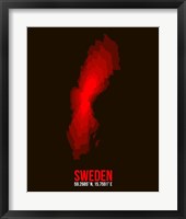 Sweden Radiant Map 1 Fine Art Print