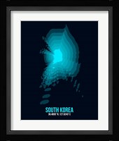 South Korea Radiant Map 2 Fine Art Print