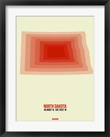 North Dakota Radiant Map 3 Fine Art Print
