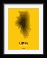Illinois Radiant Map 3 Fine Art Print