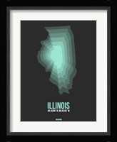 Illinois Radiant Map 4 Fine Art Print