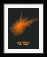West Virginia Radiant Map 5 Fine Art Print