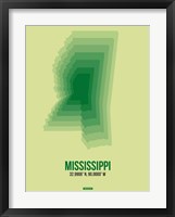 Mississippi Radiant Map 3 Fine Art Print