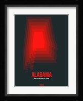 Alabama Radiant Map 4 Fine Art Print