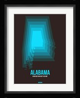 Alabama Radiant Map 6 Fine Art Print