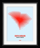 South Carolina Radiant Map 1 Fine Art Print