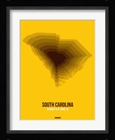 South Carolina Radiant Map 3 Fine Art Print