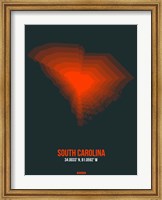 South Carolina Radiant Map 4 Fine Art Print