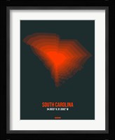South Carolina Radiant Map 4 Fine Art Print