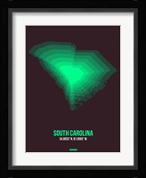 South Carolina Radiant Map 6 Fine Art Print