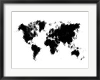 Dotted Black World Map Fine Art Print